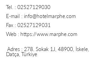 Marphe Hotel Suites & Villas iletiim bilgileri